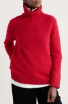 Seasalt Cornwall Braque Turtleneck Wool Blend Sweater In Red