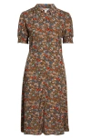 Seasalt Cornwall Bridget Floral Print Midi Dress In Brown