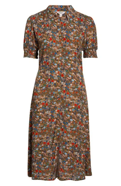 Seasalt Cornwall Bridget Floral Print Midi Dress In Brown