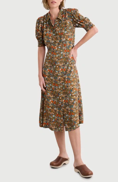 Seasalt Cornwall Bridget Print A-line Shirtdress In Burgundy