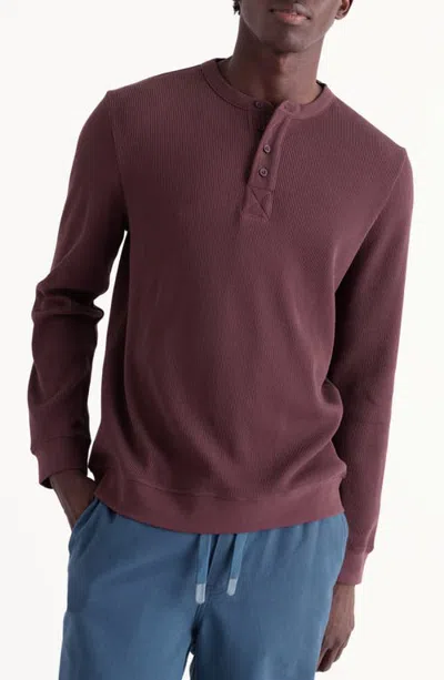 Seasalt Cornwall Brigantine Waffle Organic Cotton Henley T-shirt In Timber