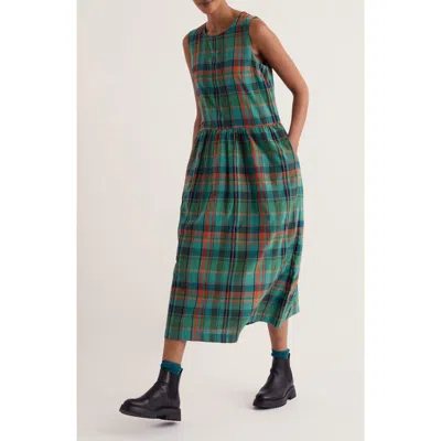 Seasalt Cornwall Brouse Sleeveless Organic Cotton Midi Dress In Green