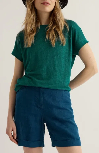 Seasalt Cornwall Carn Cove Linen T-shirt In Green