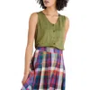 Seasalt Cornwall Carn Glaze Linen Vest In Green