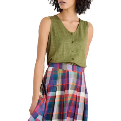 Seasalt Cornwall Carn Glaze Linen Vest In Green