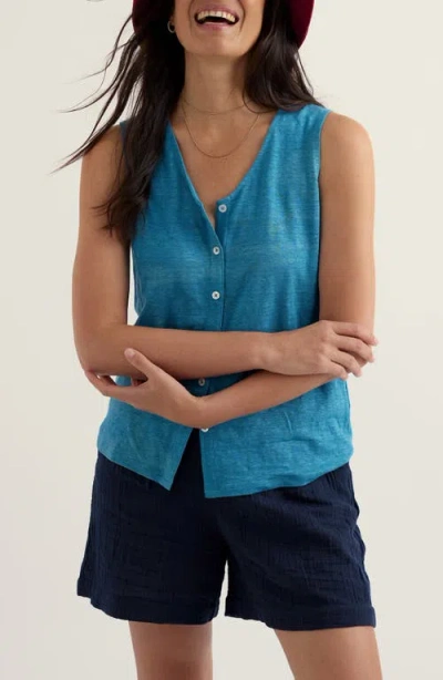 Seasalt Cornwall Carn Glaze Linen Vest In Blue