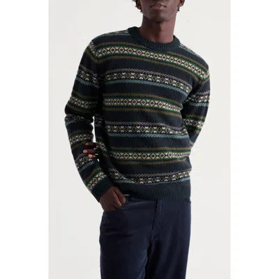 Seasalt Cornwall Carracks Fair Isle Crewneck Sweater In Downalong Maritime