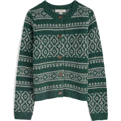 Seasalt Cornwall Castwork Merino Wool Blend Cardigan In Green