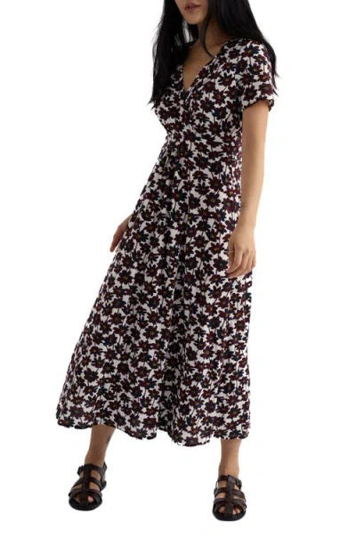 Seasalt Cornwall Chapelle Floral Organic Cotton Jersey Midi Dress In Multi
