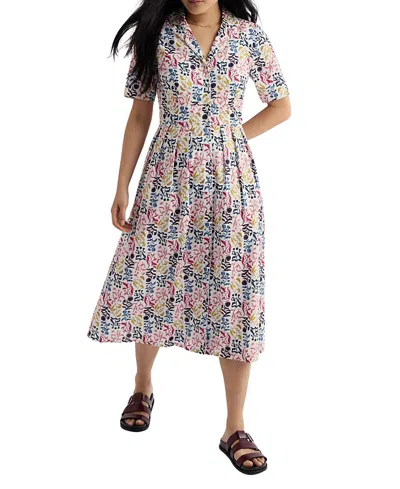 Seasalt Cornwall Charlotte Short Sleeve Shirt Midi Dress In Blue