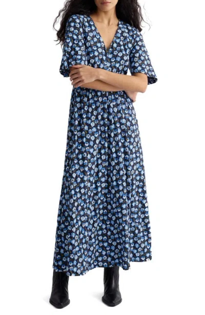 Seasalt Cornwall Chateaux Floral Maxi Dress In Blue
