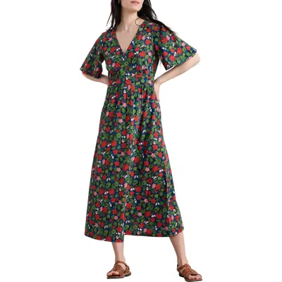 Seasalt Cornwall Chateaux Floral Print Organic Cotton Midi Dress In Multi