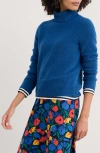 Seasalt Cornwall Cloud Chasing Turtleneck Wool Blend Sweater In Blue