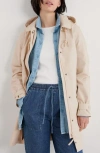 Seasalt Cornwall Cloudburst Waterproof Organic Cotton Coat In Limestone