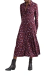 Seasalt Cornwall Coastline Print Long Sleeve Organic Cototn Blend Midi Shirtdress In Multi