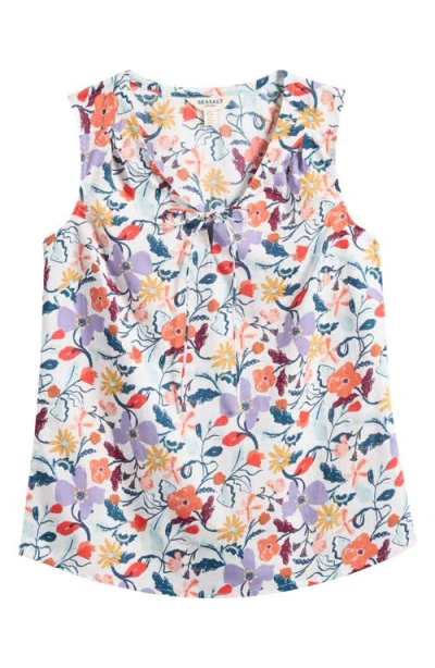 Seasalt Cornwall Cobbs Well Floral Print Top In Multi