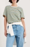 Seasalt Cornwall Copseland Stripe Organic Cotton T-shirt In Pellitras Tumeric