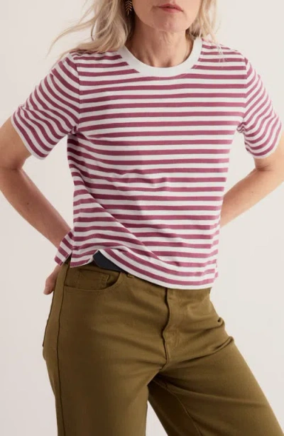 Seasalt Cornwall Copseland Striped Organic Cotton T-shirt In Yellow