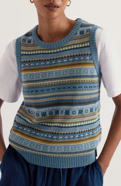 Seasalt Cornwall Cove Cottage Pattern Sweater Vest In Multi
