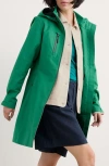 Seasalt Cornwall Coverback Waterproof Organic Cotton Raincoat With Removable Hood In Glade