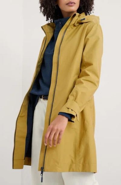 Seasalt Cornwall Coverback Waterproof Organic Cotton Raincoat With Removable Hood In Pear