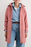 Seasalt Cornwall Coverback Waterproof Organic Cotton Raincoat With Removable Hood In Rose Dew