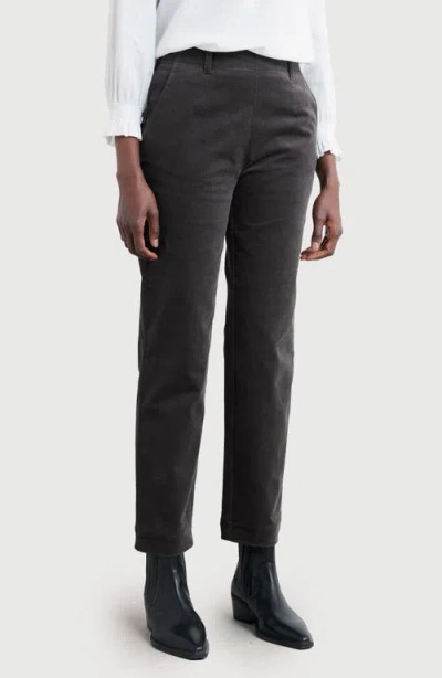 Seasalt Cornwall Crackington Sailor Button Crop Pull-on Pants In Black