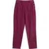 Seasalt Cornwall Crackington Sailor Button Crop Pull-on Pants In Burgundy