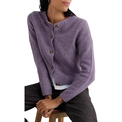 Seasalt Cornwall Dawson Pick Merino Wool Blend Cardigan In Purple