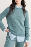 Seasalt Cornwall Dawson Pick Merino Wool Blend Crewneck Sweater In Green