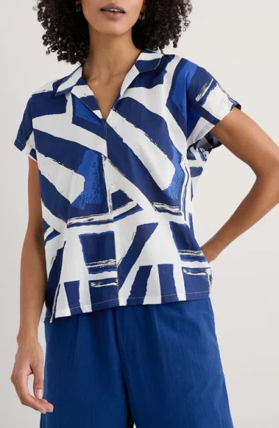 Seasalt Cornwall Deep Lane Short Sleeve Organic Cotton Button-up Shirt