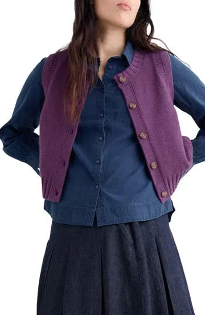 Seasalt Cornwall Derwenn Merino Wool Blend Sweater Vest In Purple