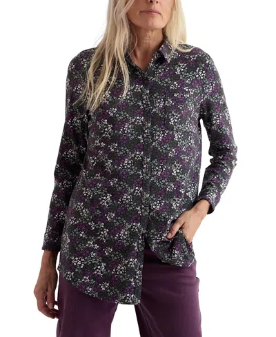 Seasalt Cornwall Dove Plant Jersey Button-through Tunic In Speckled Ditsy Mix