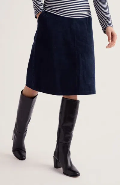 Seasalt Cornwall Dovetail Organic Cotton Corduroy Skirt In Blue