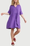 Seasalt Cornwall Draw Kiln Linen Dress In Purple