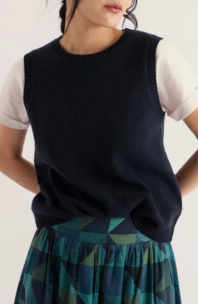 Seasalt Cornwall East View Merino Blend Sweater Vest In Maritime