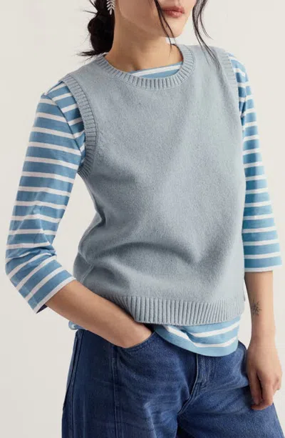 Seasalt Cornwall East View Merino Wool Blend Sweater Vest In Limpet