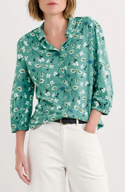 Seasalt Cornwall Embrace Floral Button-up Shirt In Green