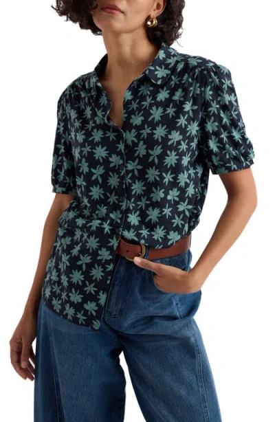 Seasalt Cornwall Embrace Floral Button-up Shirt In Blue