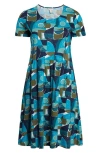 Seasalt Cornwall Enor Abstract Print Organic Cotton T-shirt Dress In Multi