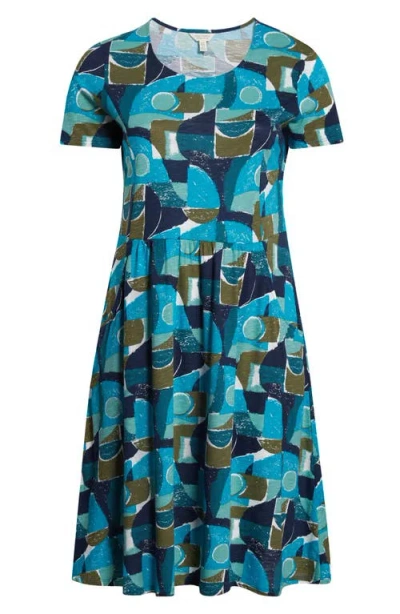 Seasalt Cornwall Enor Abstract Print Organic Cotton T-shirt Dress In Multi
