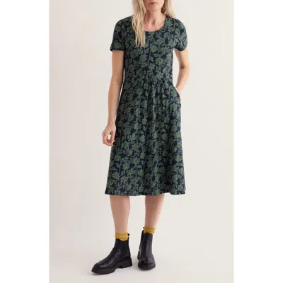 Seasalt Cornwall Enor Floral Print Organic Cotton Fit & Flare Midi Dress In Pattern