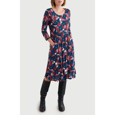Seasalt Cornwall Enor Print Organic Cotton Fit & Flare Dress In Multi