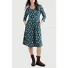 Seasalt Cornwall Enor Print Organic Cotton Fit & Flare Dress In Multi