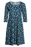 Seasalt Cornwall Enor Print Organic Cotton Fit & Flare Dress In Multi