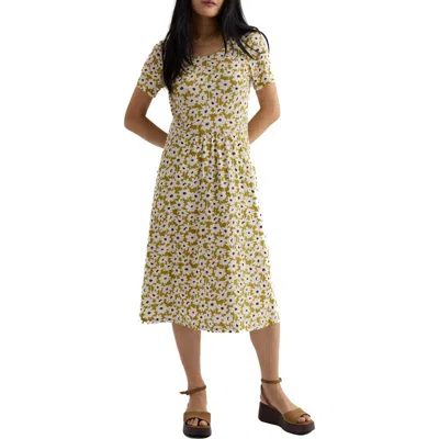 Seasalt Cornwall Enor Print Organic Cotton Fit & Flare Midi Dress In Multi