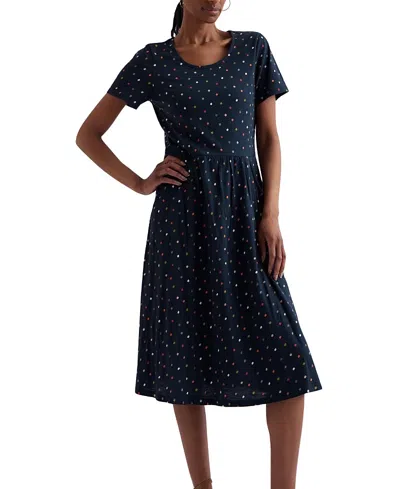 Seasalt Cornwall Enor Scoop Neck Fit And Flare Midi Dress In Blue