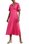 Seasalt Cornwall Evenglow Dolman Sleeve Satin Dress In Tulip