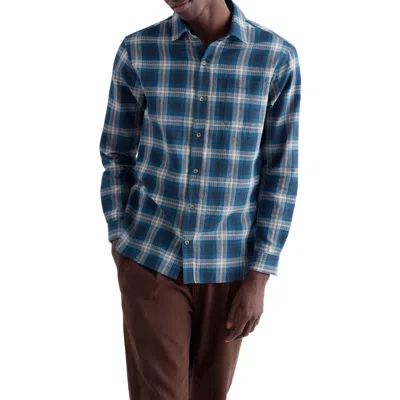 Seasalt Cornwall Fathomer Cotton Flannel Shirt In Coppertip Maritime