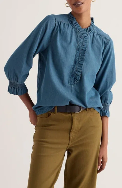 Seasalt Cornwall Feather Star Organic Cotton Top In Blue